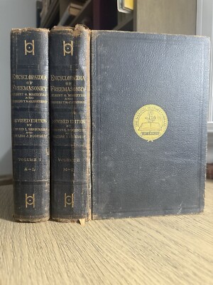 1917 Encyclopedia of Freemasonry 2 Vol Set ~ Mackey, Hughan Leather Illustrated-image