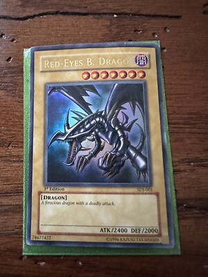Yugioh Red-Eyes Black Dragon SDJ-001 1st Edition Holo Rare Yu-Gi-Oh!-image