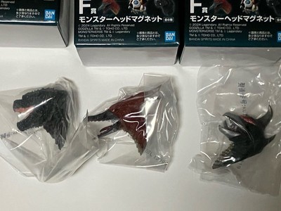 Ichibankuji Godzilla Kongempire F Prize Monster Head Magnet 3 Types-image