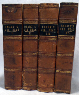 GIL BLAS OF SANTILLANA - A. R. LeSage 1807 Four Volume LEATHER SET copper plates-image