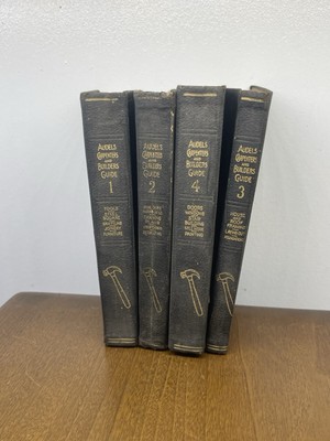 Audels 1923 Carpenters and Builders Guide Books Set Volumes 1 - 4 Leather-image