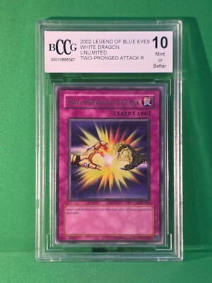 2002 LEGEND OF BLUE EYES WHITE DRAGON UNLIMITED TWO-PRONGED ATTACK BCCG 10-image
