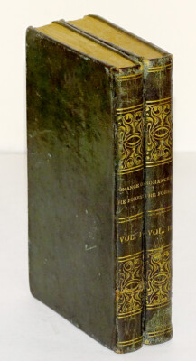 1834 Antique ROMANCE OF THE FOREST 2-vol FINE LEATHER Book Set by ANN RADCLIFFE-image