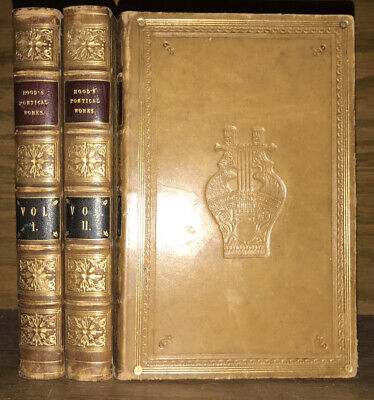 LEATHER Set; WORKS OF HOOD! Poetry  Second Edition Gift Complete Full 1846-image