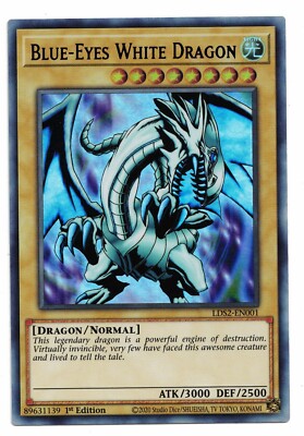 Yu-Gi-Oh Card: Blue-Eyes White Dragon (Purple) LDS2-EN001 1st Edition Rare! NM-image
