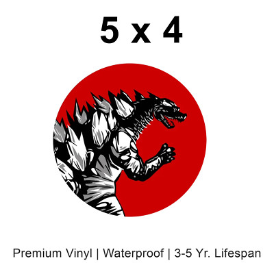 Godzilla Red Sun Car Peeker Anime Vinyl Sticker Mecha Vinyl Sticker Waterproof-image