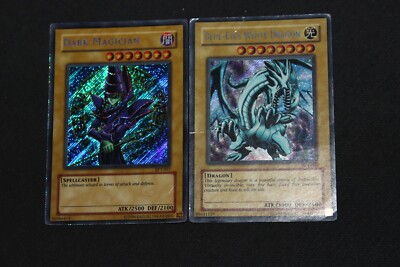 Yugioh Card Lot DMG Secret Dark Magician BPT-007,Blue-Eyes White Dragon BPT-009-image