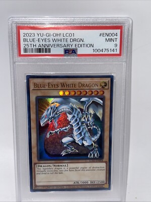 PSA 9 Blue-Eyes White Dragon Yu-Gi-Oh! 25th Anniversary LC01 Ultra Rare Mint-image