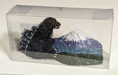 Godzilla Diorama Magnet with Mt. Fuji, Mini 12mm x 60mm, Display Collectible-image