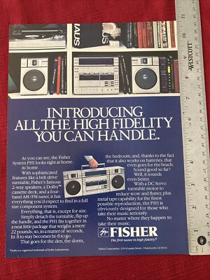 Fisher Stereo System PH1 1982 Print Ad-image