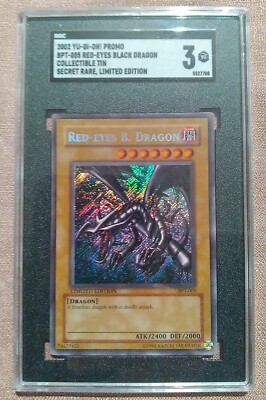 Yu-Gi-Oh Red-Eyes B. Dragon Secret Rare BPT-005  2002 Collectors Tin SGC 3-image