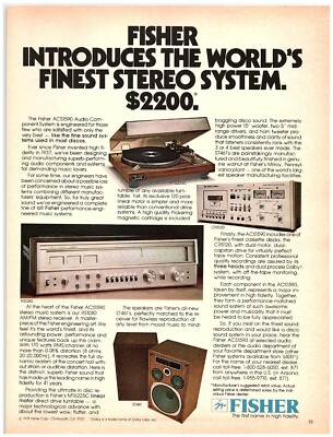 1978 Fisher ACS1590 Audio Component System Print Ad World's Finest Stereo System-image