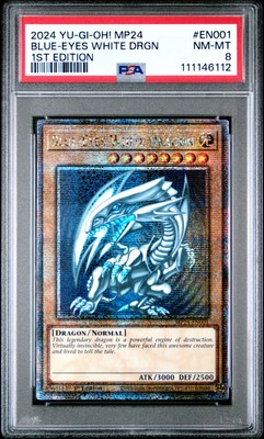 2024 YU-GI-OH! MP24-25TH ANV TIN: DUELING MIRRORS BLUE-EYES WHITE DRAGON PSA 8-image