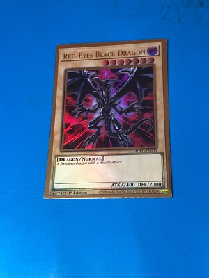 YUGIOH Gold Rare Red-Eyes Black Dragon MGED-EN003 1st Edition-image