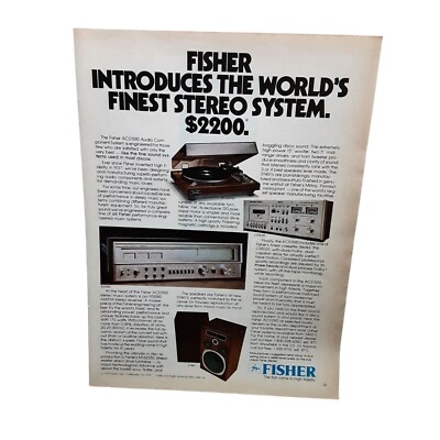 1978 Fisher ACS1590 Worlds Finest Stereo System Vintage Print Ad 70s-image