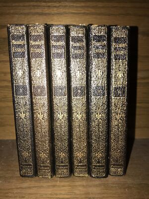 Old LEATHER Set;LORD MACAULAY’S ESSAYS! Complete Very Good+ Supple-image