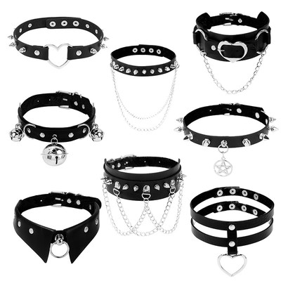 Accessory Pu Imitation Leather Bound Necklace Gothic Choker Necklace Collar-image