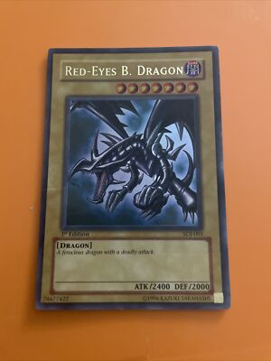 1st Edition SDJ-001 Red Eyes Black Dragon Holo Yugioh Card - VLP/NM!-image