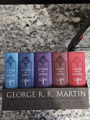 A Song Of Ice & Fire 5 Book Set Leather Bound George RR Martin Game Of Thrones-image