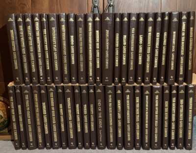 Louis L'Amour Collection 44 Book Set Lot  Leatherette 80s Bantam-image