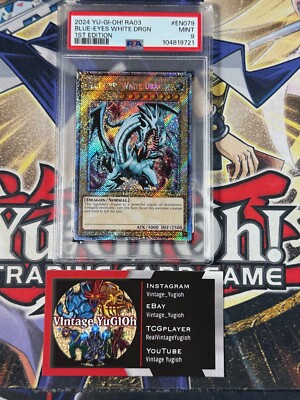 Yugioh PSA 9 Blue-Eyes White Dragon RA03-EN079 Platinum Secret Rare 5-image