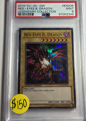 2010 Yugioh Red Eyes Black Dragon LC01-EN006 Limited Edition PSA 9-image