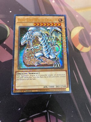 YUGIOH - BLUE EYES WHITE DRAGON - ULTRA RARE - HAC1 - NM - 1ST ED-image