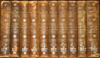 Leather Set; World’s Best Essays! Complete Massive Signed By Editor. Ex Library-image