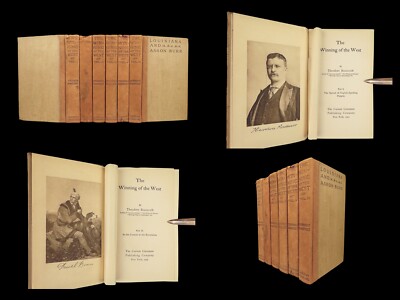 1905 RARE Theodore Roosevelt Winning of the West Americana INDIAN Wars 6v SET-image