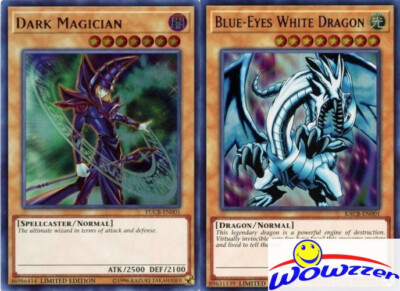 Yugioh Blue Eyes White Dragon & Dark Magician Ultra Rare 2 Card Set MINT-image