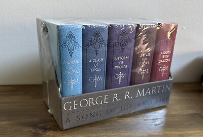 A Game of Thrones Leather-Cloth Bound Boxed Box Set Song Of Ice And Fire Sealed-image