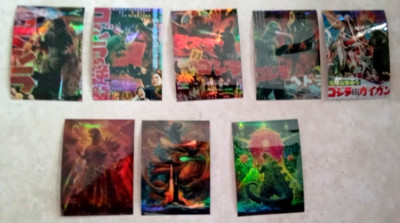 8 NEW 1996 GODZILLA  MOVIE CHROMIUM JPP/AMADA PARALLEL HOLOCHROME STICKER CARDS-image
