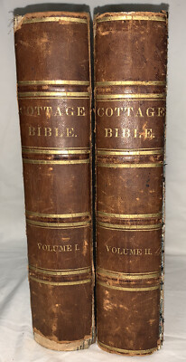 1846 “The Cottage Bible” 2 vol Set - Lucy C. Tiffany Provenance & Genealogy-image