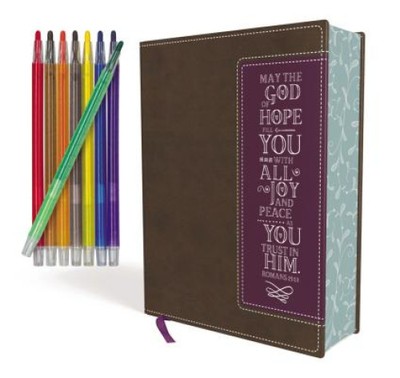 NIV, Beautiful Word Coloring Bible and 8-Pencil Gift Set, Leathersoft,-image