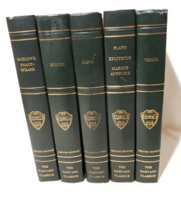 The Harvard Classics 1937/ 1938 Deluxe Set of 5 Homer, Virgil, Plato, Dana GREEN-image