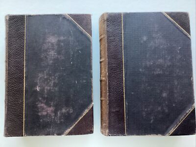 The Student’s Cyclopedia Vol 1 & 2 Book Set HC 1898 VGC Leather Bound Ed 2pc A-Z-image