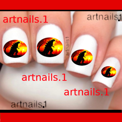 Godzilla Nails Kaiju Cosplay Costume Nail Art Decals Stickers Mani Salon Polish-image