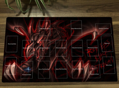 YGO Red Eyes Black Dragon Playmat CCG TCG Trading Card Game Mat Free Bag-image