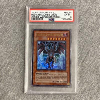 2008 Yu-Gi-Oh! 1st Ed. Red-Eyes Zombie Dragon #SDZW-EN001 PSA 6-image