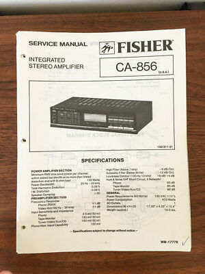 Fisher CA-856 Amplifier Service Manual *Original*-image