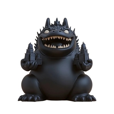 Cute Chibi Godzilla Toy Vinyl Car Decal Sticker – Waterproof & UV-Resistant-image
