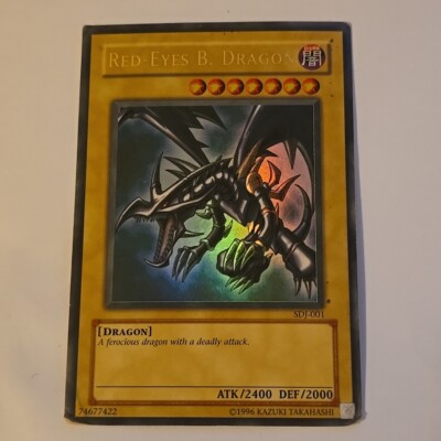 Yugioh Red-Eyes B. Dragon SDJ-001 Ultra Rare Unlimited Heavy Play-image