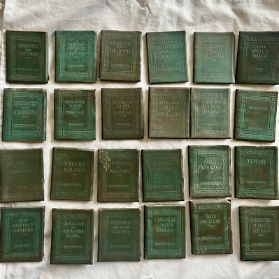 Little Library Leather Books Set Of 24. Green-image