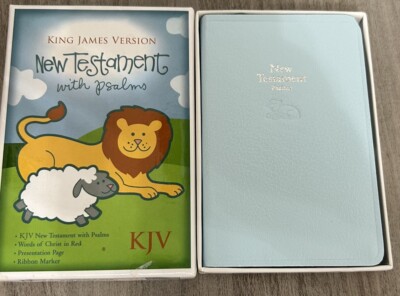 KJV New Testament with Psalms Blue Imitation Leather Red Letter Ribbon Marker-image
