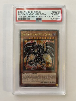 Red Eyes Darkness Metal Dragon PSA 10 RA03-EN212 Quarter Century Secret Rare -image