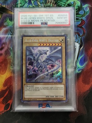 Blue-Eyes White Dragon Yugioh 2020 MVP1-ENS55 Secret Rare 1st Edition PSA 10-image
