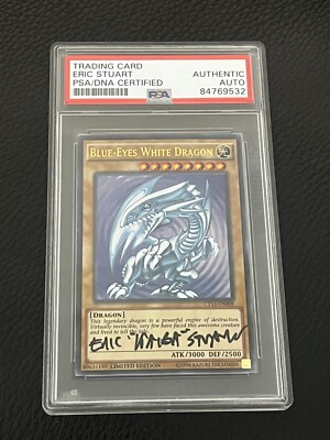 Blue-Eyes White Dragon Eric Stuart Auto PSA/DNA Certified Yu-Gi-Oh! Authentic-image