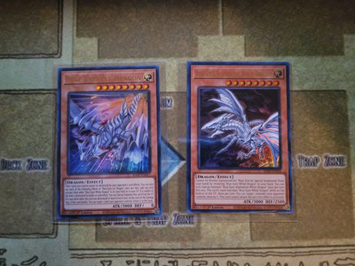 YUGIOH BLUE-EYES JET DRAGON + BLUE-EYES ALTERNATIVE WHITE DRAGON RA02 ULTRA NM-image