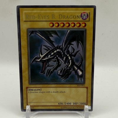 Yugioh Red-Eyes Black Dragon SDJ-001 Unlimited Ultra Rare Holo - LP/MP-image
