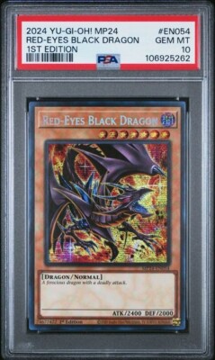 2024 YU-GI-OH! MP24-25TH ANV TIN: DUELING MIRRORS RED-EYES BLACK DRAGON PSA 10-image